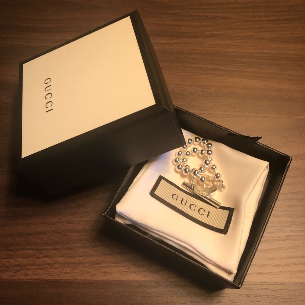 Authentic Gucci Unisex Sterling Toggle Bracelet